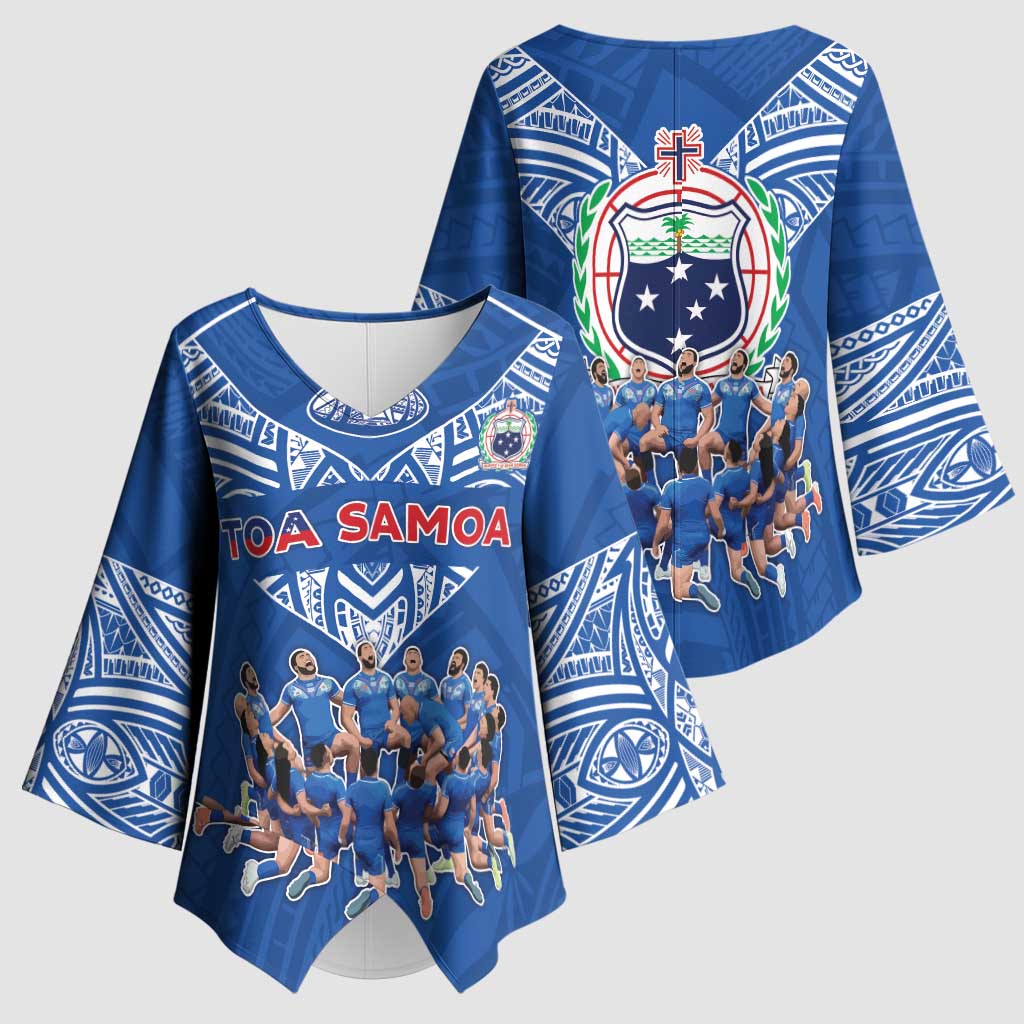Toa Samoa Kimono Sleeve Blouse Samoan Warrior Spirit Rugby - Polynesian Pride