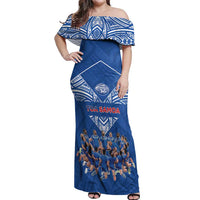 Toa Samoa Off Shoulder Maxi Dress Samoan Warrior Spirit Rugby - Polynesian Pride