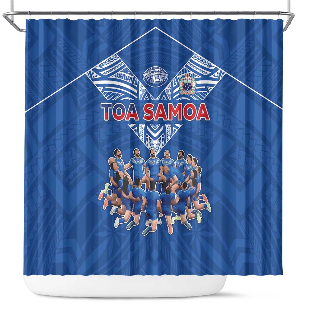 Toa Samoa Shower Curtain Samoan Warrior Spirit Rugby - Polynesian Pride