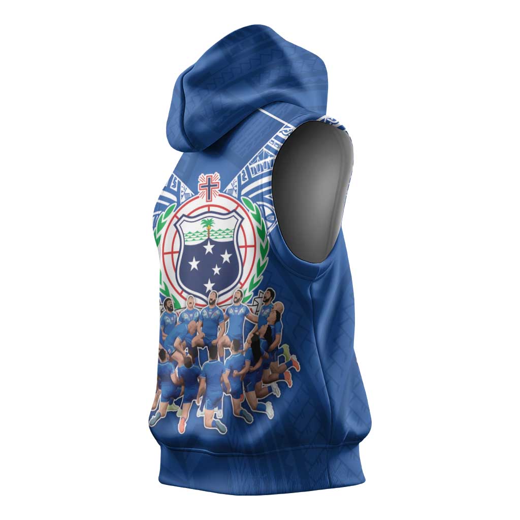 Toa Samoa Sleeveless Hoodie Samoan Warrior Spirit Rugby - Polynesian Pride