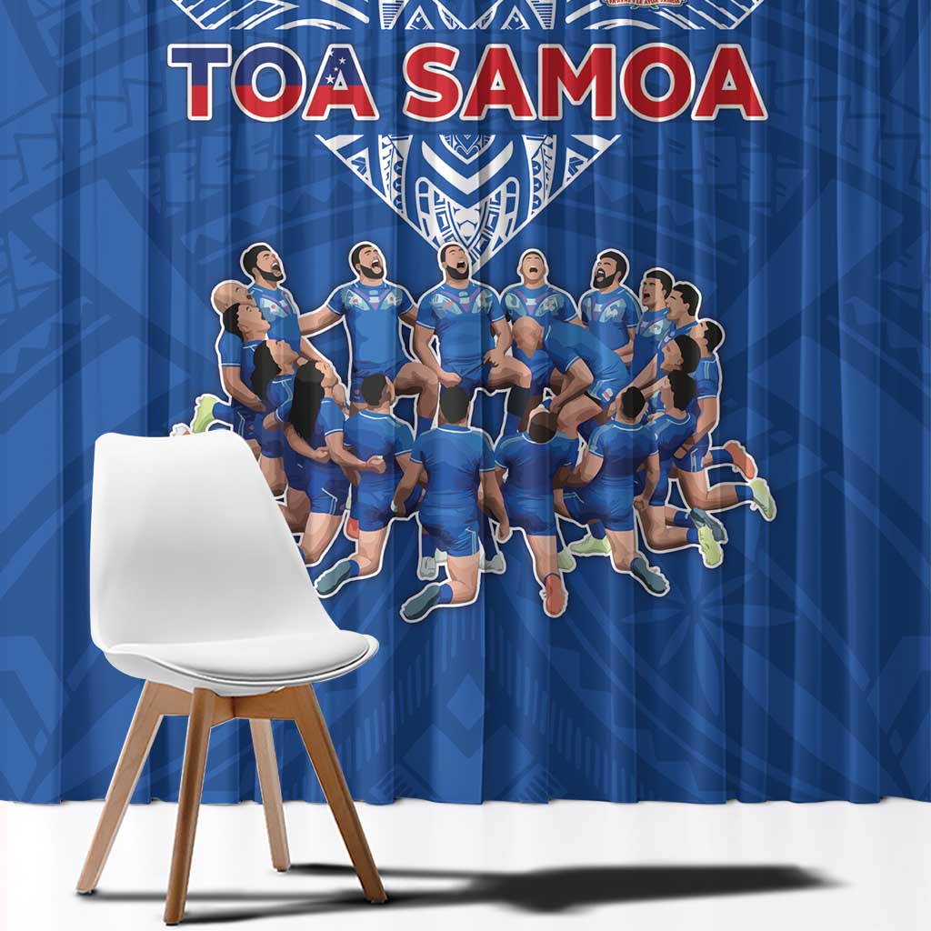 Toa Samoa Window Curtain Samoan Warrior Spirit Rugby - Polynesian Pride