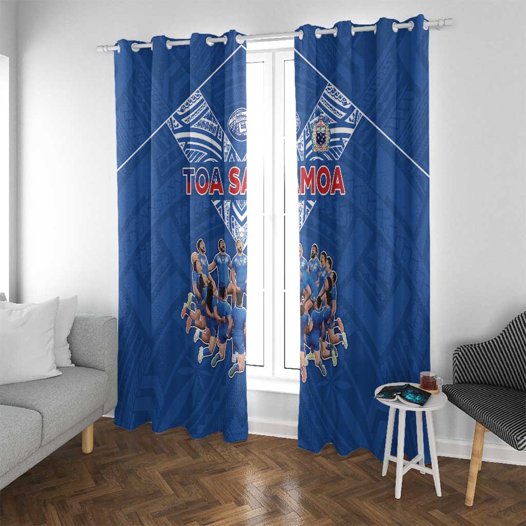 Toa Samoa Window Curtain Samoan Warrior Spirit Rugby - Polynesian Pride