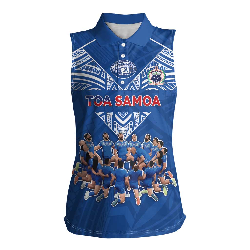 Toa Samoa Women Sleeveless Polo Shirt Samoan Warrior Spirit Rugby - Polynesian Pride