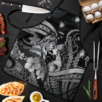 Maori Romantic Valentine Apron The Hongi Kiss Black Galaxy