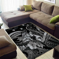 Maori Romantic Valentine Area Rug The Hongi Kiss Black Galaxy