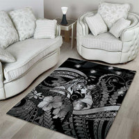 Maori Romantic Valentine Area Rug The Hongi Kiss Black Galaxy
