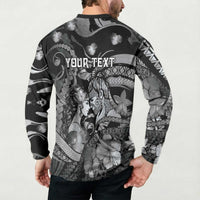 Personalised Maori Romantic Valentine Button Sweatshirt The Hongi Kiss Black Galaxy