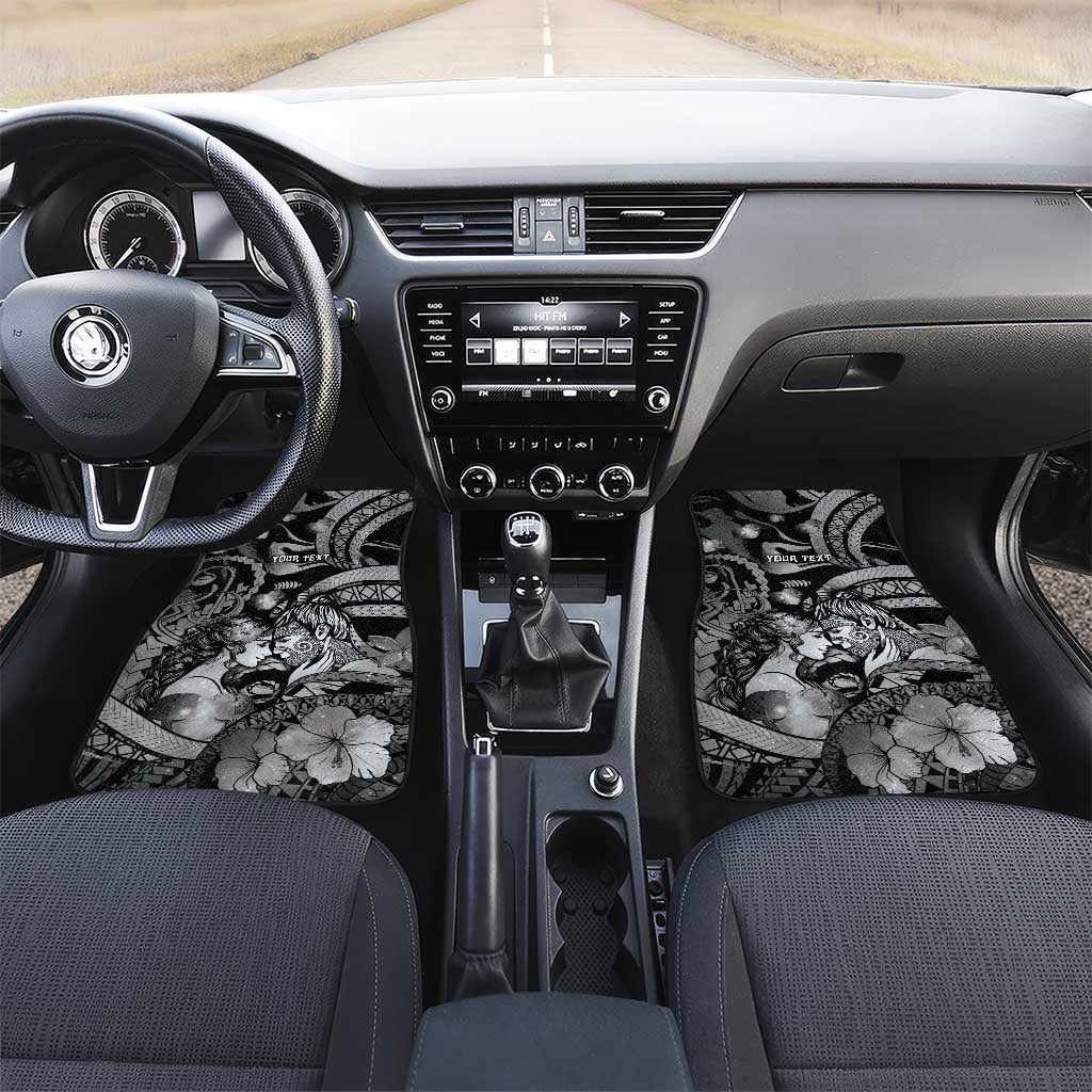 Personalised Maori Romantic Valentine Car Mats The Hongi Kiss Black Galaxy