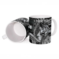 Personalised Maori Romantic Valentine Ceramic Mug The Hongi Kiss Black Galaxy DT05 - Polynesian Pride