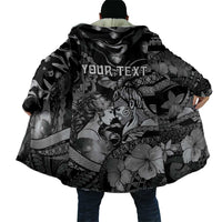 Personalised Maori Romantic Valentine Cloak The Hongi Kiss Black Galaxy DT05 - Polynesian Pride
