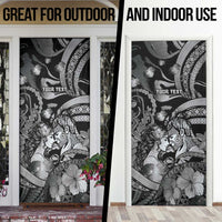 Personalised Maori Romantic Valentine Door Cover The Hongi Kiss Black Galaxy