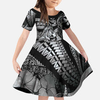 Personalised Maori Romantic Valentine Family Matching Off Shoulder Maxi Dress and Hawaiian Shirt The Hongi Kiss Black Galaxy