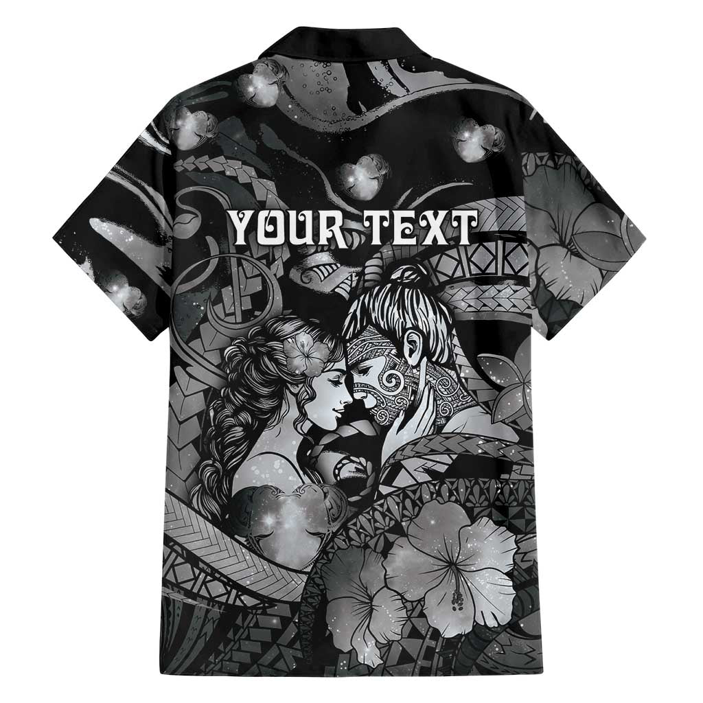 Personalised Maori Romantic Valentine Hawaiian Shirt The Hongi Kiss Black Galaxy DT05 - Polynesian Pride