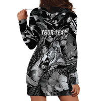 Personalised Maori Romantic Valentine Hoodie Dress The Hongi Kiss Black Galaxy