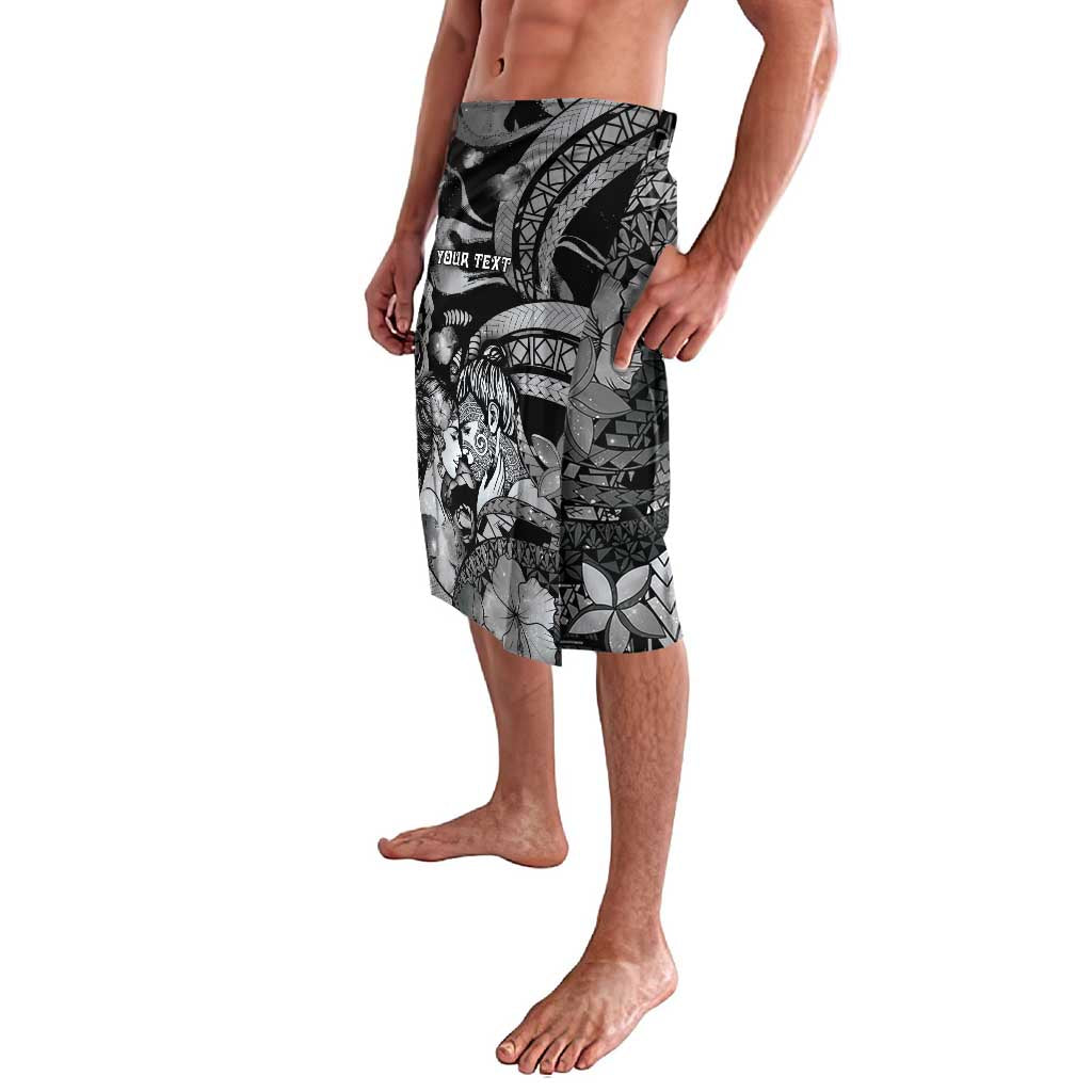 Personalised Maori Romantic Valentine Lavalava The Hongi Kiss Black Galaxy DT05 - Polynesian Pride