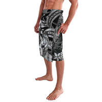 Personalised Maori Romantic Valentine Lavalava The Hongi Kiss Black Galaxy DT05 - Polynesian Pride