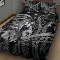 Maori Romantic Valentine Quilt Bed Set The Hongi Kiss Black Galaxy