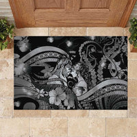 Maori Romantic Valentine Rubber Doormat The Hongi Kiss Black Galaxy DT05 Black - Polynesian Pride