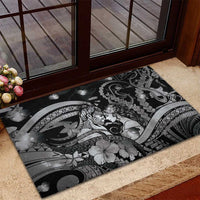 Maori Romantic Valentine Rubber Doormat The Hongi Kiss Black Galaxy DT05 - Polynesian Pride