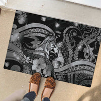 Maori Romantic Valentine Rubber Doormat The Hongi Kiss Black Galaxy DT05 - Polynesian Pride
