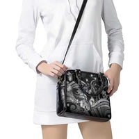 Maori Romantic Valentine Shoulder Handbag The Hongi Kiss Black Galaxy DT05 - Polynesian Pride