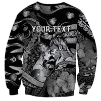 Personalised Maori Romantic Valentine Sweatshirt The Hongi Kiss Black Galaxy DT05 - Polynesian Pride