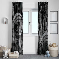 Maori Romantic Valentine Window Curtain The Hongi Kiss Black Galaxy DT05 - Polynesian Pride
