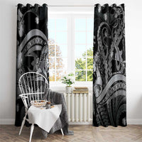 Maori Romantic Valentine Window Curtain The Hongi Kiss Black Galaxy DT05 - Polynesian Pride