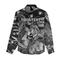Personalised Maori Romantic Valentine Women Casual Shirt The Hongi Kiss Black Galaxy