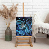 Maori Romantic Valentine Canvas Wall Art The Hongi Kiss Blue Galaxy DT05 - Polynesian Pride