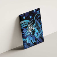 Maori Romantic Valentine Canvas Wall Art The Hongi Kiss Blue Galaxy DT05 - Polynesian Pride