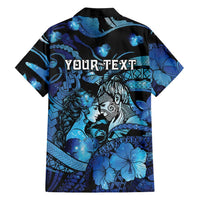 Personalised Maori Romantic Valentine Family Matching Mermaid Dress and Hawaiian Shirt The Hongi Kiss Blue Galaxy