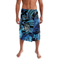 Personalised Maori Romantic Valentine Lavalava The Hongi Kiss Blue Galaxy DT05 Blue - Polynesian Pride