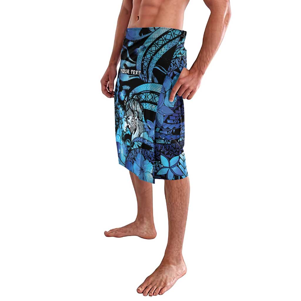 Personalised Maori Romantic Valentine Lavalava The Hongi Kiss Blue Galaxy DT05 - Polynesian Pride