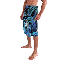 Personalised Maori Romantic Valentine Lavalava The Hongi Kiss Blue Galaxy DT05 - Polynesian Pride