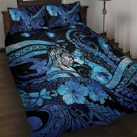 Maori Romantic Valentine Quilt Bed Set The Hongi Kiss Blue Galaxy