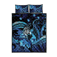 Maori Romantic Valentine Quilt Bed Set The Hongi Kiss Blue Galaxy