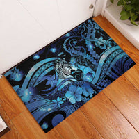 Maori Romantic Valentine Rubber Doormat The Hongi Kiss Blue Galaxy DT05 - Polynesian Pride