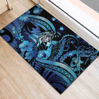 Maori Romantic Valentine Rubber Doormat The Hongi Kiss Blue Galaxy DT05 - Polynesian Pride