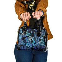 Maori Romantic Valentine Shoulder Handbag The Hongi Kiss Blue Galaxy DT05 One Size Blue - Polynesian Pride