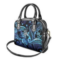 Maori Romantic Valentine Shoulder Handbag The Hongi Kiss Blue Galaxy DT05 - Polynesian Pride