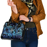 Maori Romantic Valentine Shoulder Handbag The Hongi Kiss Blue Galaxy DT05 - Polynesian Pride