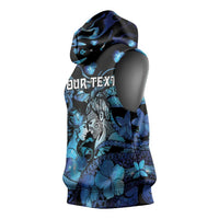 Personalised Maori Romantic Valentine Sleeveless Hoodie The Hongi Kiss Blue Galaxy