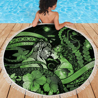 Maori Romantic Valentine Beach Blanket The Hongi Kiss Green Galaxy DT05 - Polynesian Pride