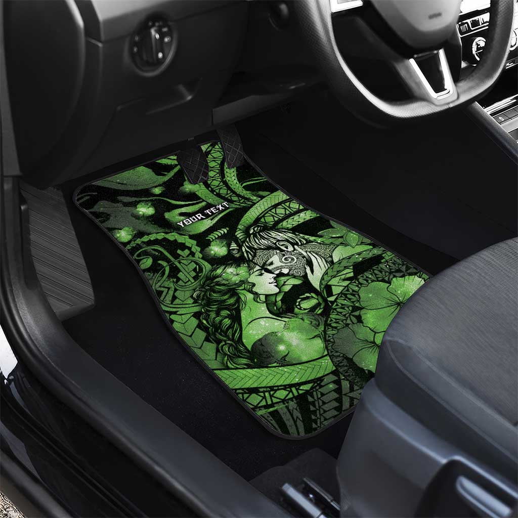 Personalised Maori Romantic Valentine Car Mats The Hongi Kiss Green Galaxy
