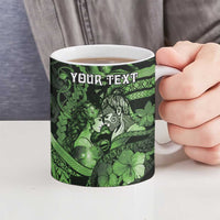 Personalised Maori Romantic Valentine Ceramic Mug The Hongi Kiss Green Galaxy DT05 - Polynesian Pride