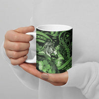 Personalised Maori Romantic Valentine Ceramic Mug The Hongi Kiss Green Galaxy DT05 - Polynesian Pride