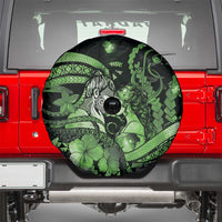 Maori Romantic Valentine Spare Tire Cover The Hongi Kiss Green Galaxy