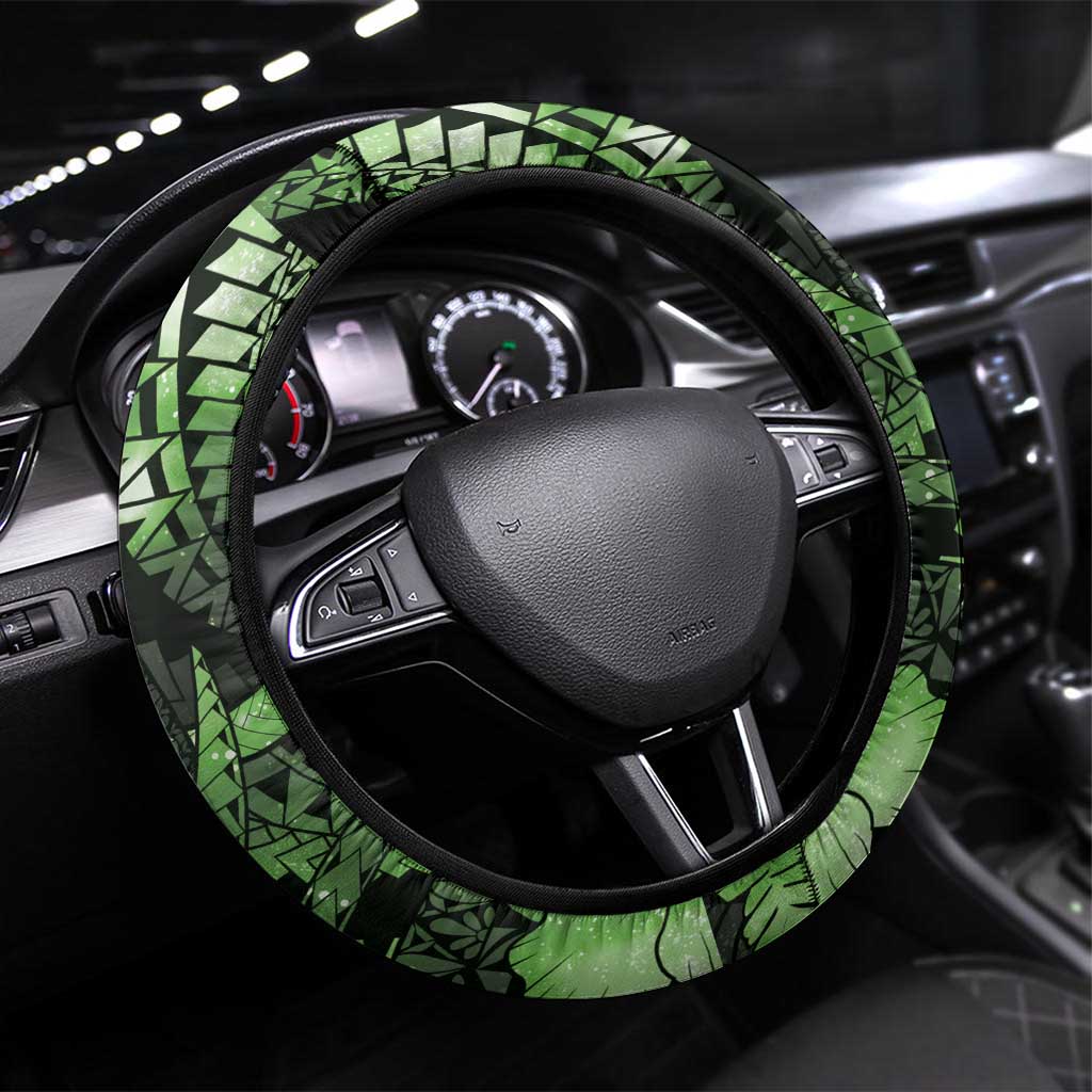 Maori Romantic Valentine Steering Wheel Cover The Hongi Kiss Green Galaxy
