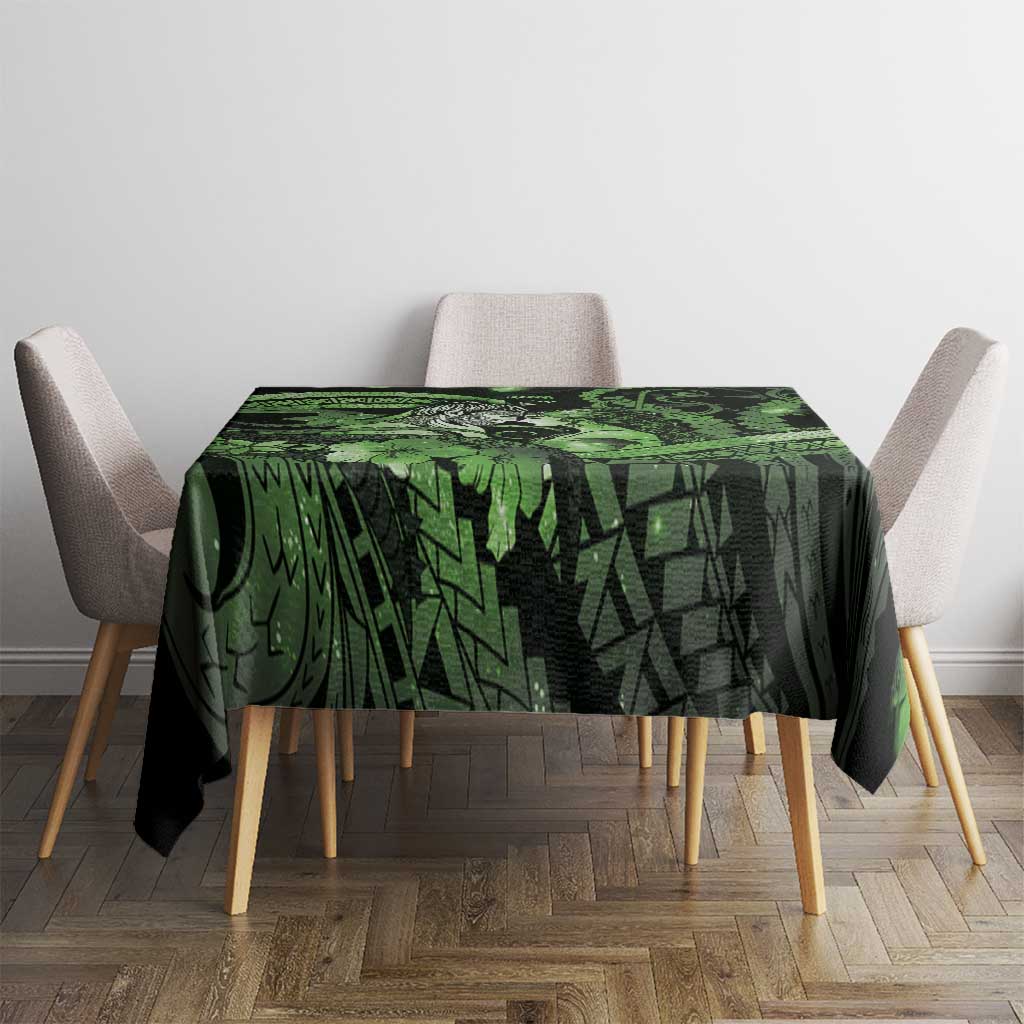 Maori Romantic Valentine Tablecloth The Hongi Kiss Green Galaxy DT05 - Polynesian Pride